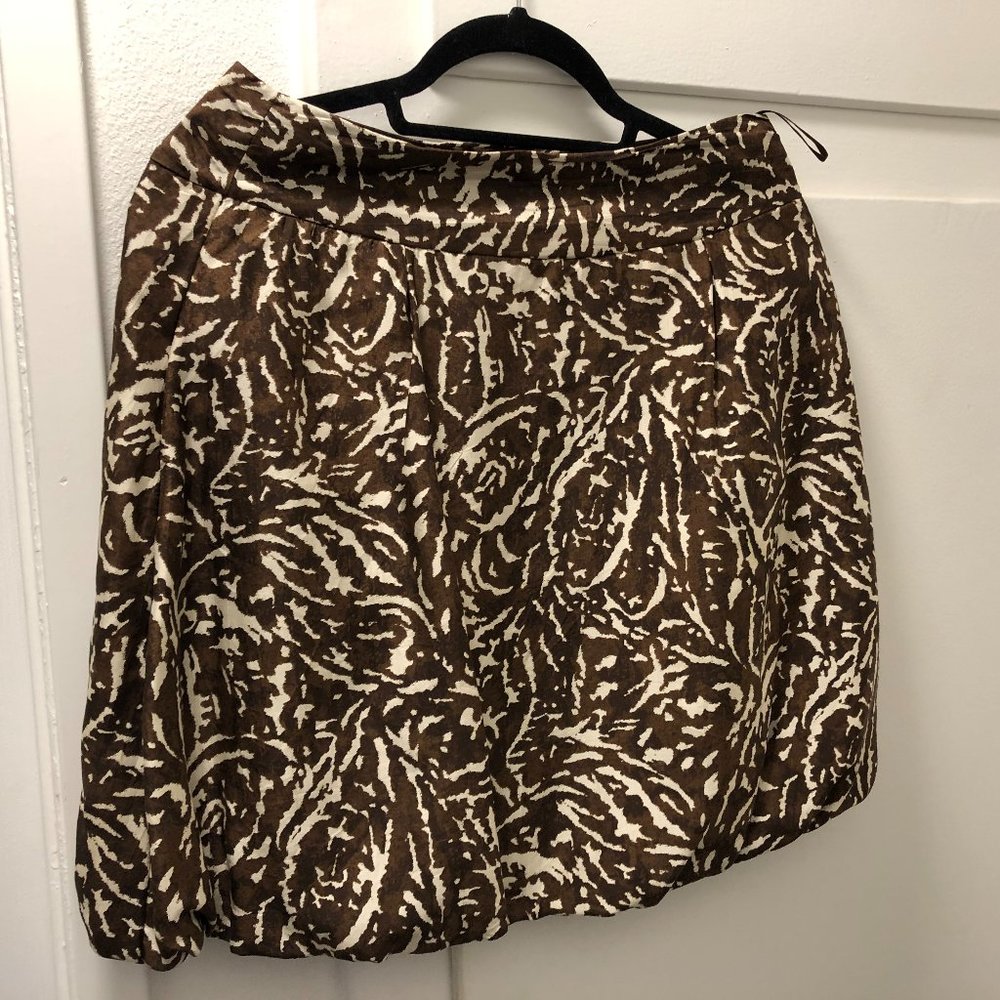 Silk Brown White Skirt